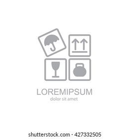 Web line icon. Signs on packages
