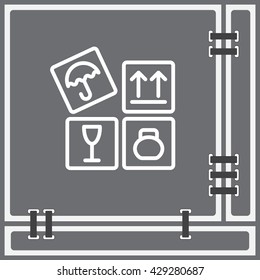Web line icon. Signs on packages