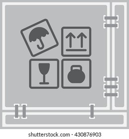 Web line icon. Signs on packages