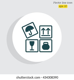 Web line icon. Signs on packages