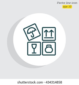 Web line icon. Signs on packages