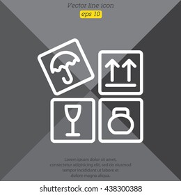 Web line icon. Signs on packages