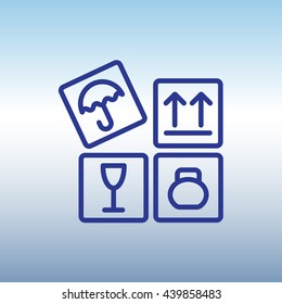 Web line icon. Signs on packages