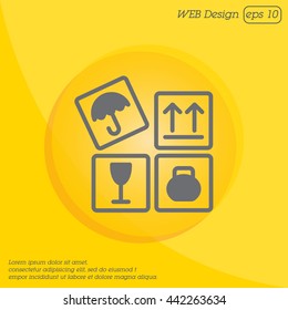Web line icon. Signs on packages