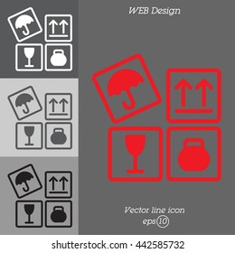 Web line icon. Signs on packages