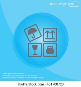 Web line icon. Signs on packages