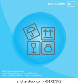 Web line icon. Signs on packages