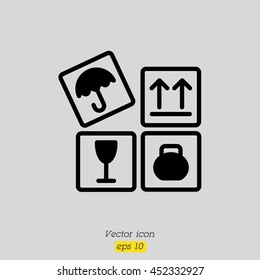 Web line icon. Signs on packages