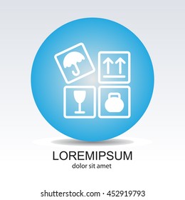Web line icon. Signs on packages