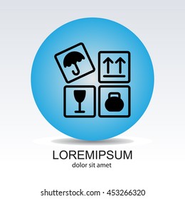 Web line icon. Signs on packages