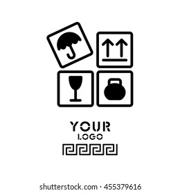 Web line icon. Signs on packages