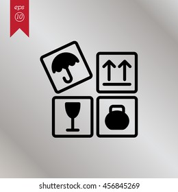 Web line icon. Signs on packages