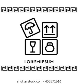 Web line icon. Signs on packages