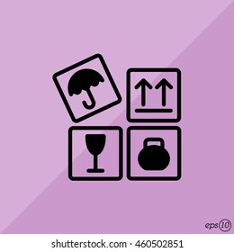 Web line icon. Signs on packages