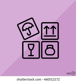 Web line icon. Signs on packages