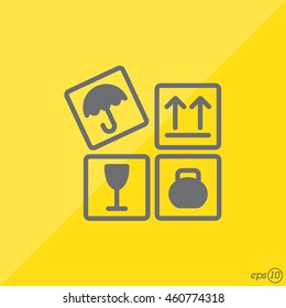 Web line icon. Signs on packages