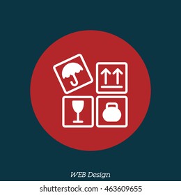 Web line icon. Signs on packages