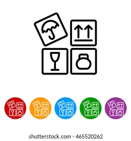 Web line icon. Signs on packages