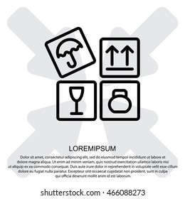 Web line icon. Signs on packages