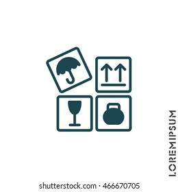 Web line icon. Signs on packages