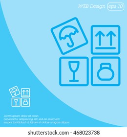 Web line icon. Signs on packages