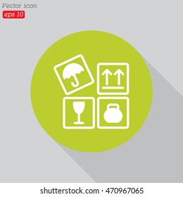 Web line icon. Signs on packages
