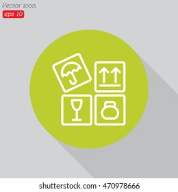 Web line icon. Signs on packages
