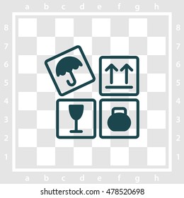 Web line icon. Signs on packages