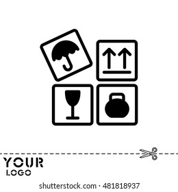 Web line icon. Signs on packages