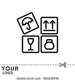 Web line icon. Signs on packages