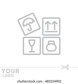 Web line icon. Signs on packages