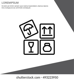 Web line icon. Signs on packages