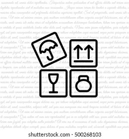 Web line icon. Signs on packages
