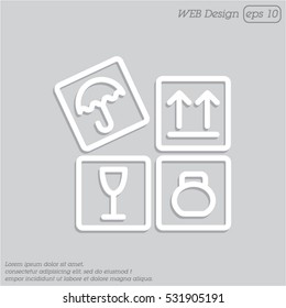 Web line icon. Signs on packages