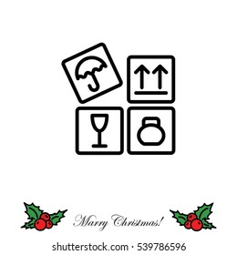 Web line icon. Signs on packages