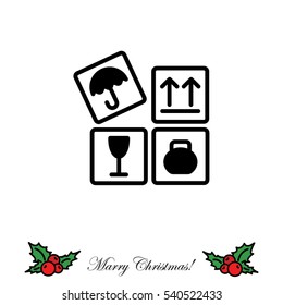 Web line icon. Signs on packages