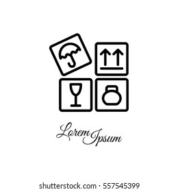 Web line icon. Signs on packages