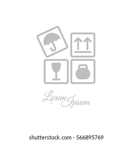 Web line icon. Signs on packages