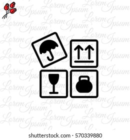 Web line icon. Signs on packages
