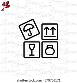 Web line icon. Signs on packages
