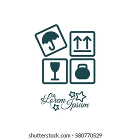 Web line icon. Signs on packages