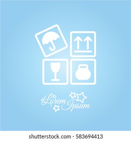 Web line icon. Signs on packages