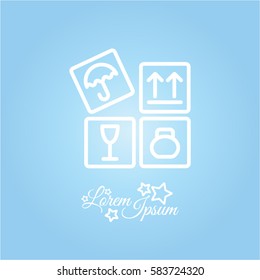 Web line icon. Signs on packages