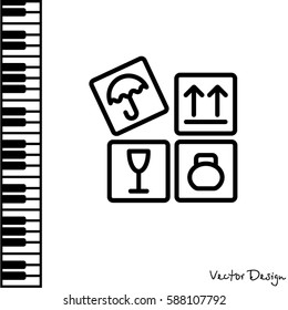 Web line icon. Signs on packages