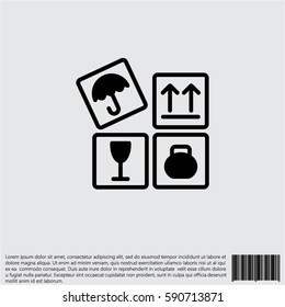 Web line icon. Signs on packages