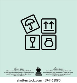 Web line icon. Signs on packages