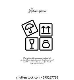 Web line icon. Signs on packages