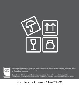 Web line icon. Signs on packages