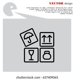Web line icon. Signs on packages
