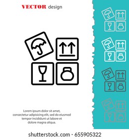 Web line icon. Signs on packages